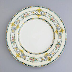 Vintage Minton Windermere Dinner Plate, Neoclassical Aqua Floral c.1923-64